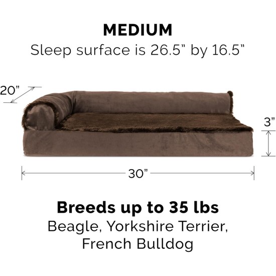 Furhaven Pet 84536401 Sable Brown Deluxe Chaise Lounge Cooling Gel Top Sofa Pet Bed, Jumbo Furhaven Pet 84536401 Sable Brown Deluxe Chaise Lounge Cooling Gel Top Sofa Pet Bed, Jumbo