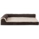 Furhaven Pet 84536401 Sable Brown Deluxe Chaise Lounge Cooling Gel Top Sofa Pet Bed, Jumbo