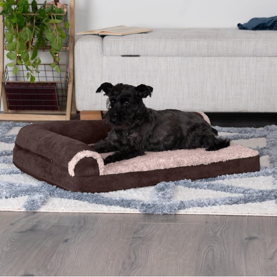 Furhaven Pet 84536401 Sable Brown Deluxe Chaise Lounge Cooling Gel Top Sofa Pet Bed, Jumbo Furhaven Pet 84536401 Sable Brown Deluxe Chaise Lounge Cooling Gel Top Sofa Pet Bed, Jumbo