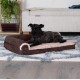 Furhaven Pet 84536401 Sable Brown Deluxe Chaise Lounge Cooling Gel Top Sofa Pet Bed, Jumbo