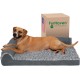 Furhaven Pet 84536401 Sable Brown Deluxe Chaise Lounge Cooling Gel Top Sofa Pet Bed, Jumbo