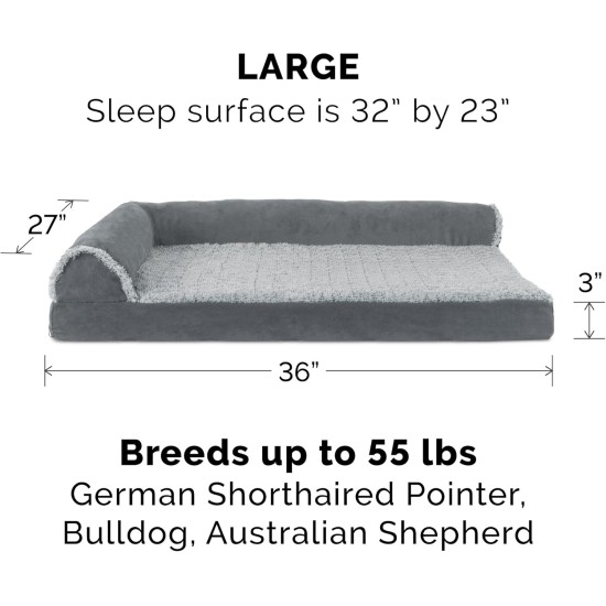 Furhaven Pet 84536401 Sable Brown Deluxe Chaise Lounge Cooling Gel Top Sofa Pet Bed, Jumbo Furhaven Pet 84536401 Sable Brown Deluxe Chaise Lounge Cooling Gel Top Sofa Pet Bed, Jumbo