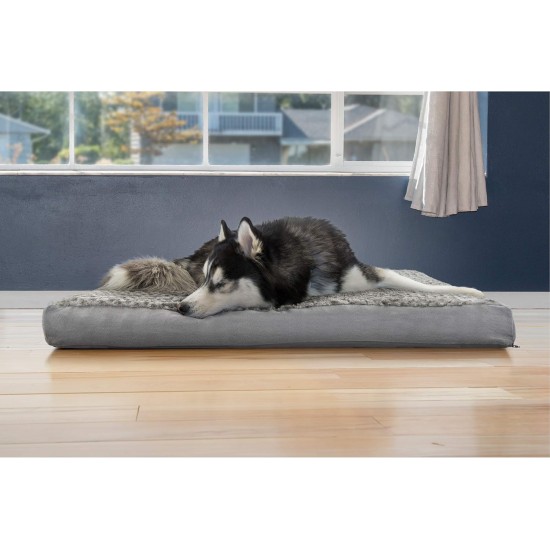 Furhaven Pet Dog Bed | Deluxe Cooling Gel Memory Foam Orthopedic Ultra Plush Mattress Pet Bed for Dogs & Cats, Gray, Jumbo Furhaven Pet Dog Bed | Deluxe Cooling Gel Memory Foam Orthopedic Ultra Plush Mattress Pet Bed for Dogs & Cats, Gray, Jumbo
