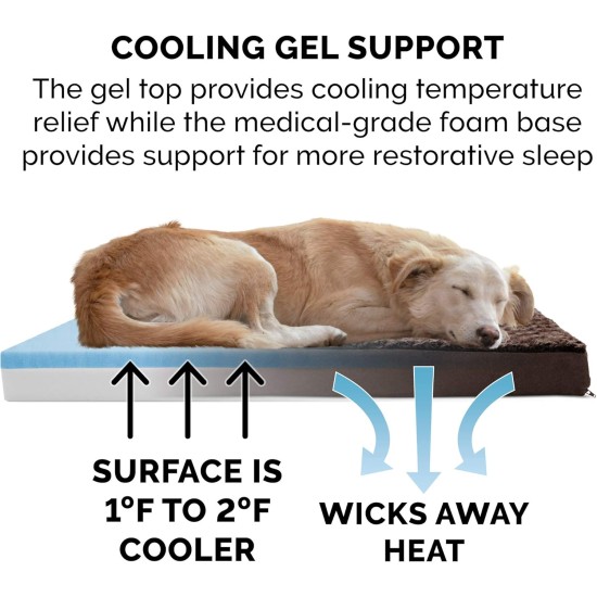 Furhaven Pet Dog Bed | Deluxe Cooling Gel Memory Foam Orthopedic Ultra Plush Mattress Pet Bed for Dogs & Cats, Gray, Jumbo Furhaven Pet Dog Bed | Deluxe Cooling Gel Memory Foam Orthopedic Ultra Plush Mattress Pet Bed for Dogs & Cats, Gray, Jumbo