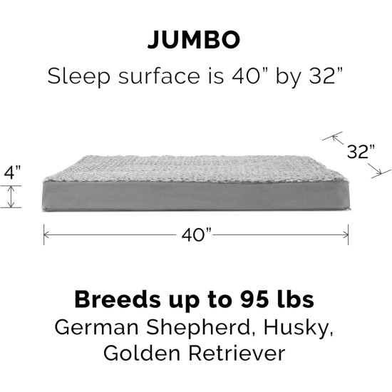 Furhaven Pet Dog Bed | Deluxe Cooling Gel Memory Foam Orthopedic Ultra Plush Mattress Pet Bed for Dogs & Cats, Gray, Jumbo Furhaven Pet Dog Bed | Deluxe Cooling Gel Memory Foam Orthopedic Ultra Plush Mattress Pet Bed for Dogs & Cats, Gray, Jumbo