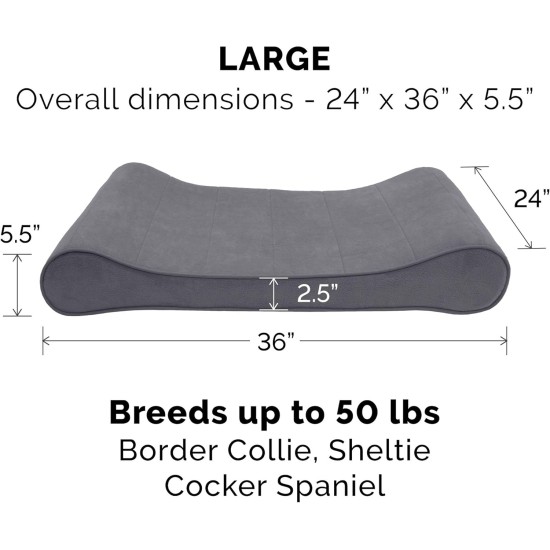 Furhaven Pet Dog Bed | Orthopedic Ultra Plush Luxe Lounger Pet Bed for Dogs & Cats, Gray, Large Furhaven Pet Dog Bed | Orthopedic Ultra Plush Luxe Lounger Pet Bed for Dogs & Cats, Gray, Large