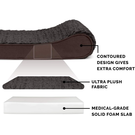 Furhaven Pet Dog Bed | Orthopedic Ultra Plush Luxe Lounger Pet Bed for Dogs & Cats, Gray, Large Furhaven Pet Dog Bed | Orthopedic Ultra Plush Luxe Lounger Pet Bed for Dogs & Cats, Gray, Large