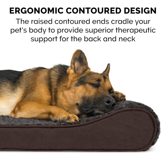 Furhaven Pet Dog Bed | Orthopedic Ultra Plush Luxe Lounger Pet Bed for Dogs & Cats, Gray, Large Furhaven Pet Dog Bed | Orthopedic Ultra Plush Luxe Lounger Pet Bed for Dogs & Cats, Gray, Large
