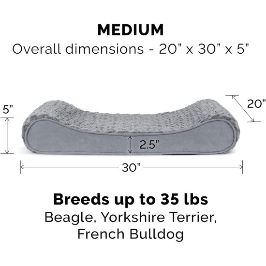 Furhaven Pet Dog Bed | Orthopedic Ultra Plush Luxe Lounger Pet Bed for Dogs & Cats, Gray, Large Furhaven Pet Dog Bed | Orthopedic Ultra Plush Luxe Lounger Pet Bed for Dogs & Cats, Gray, Large