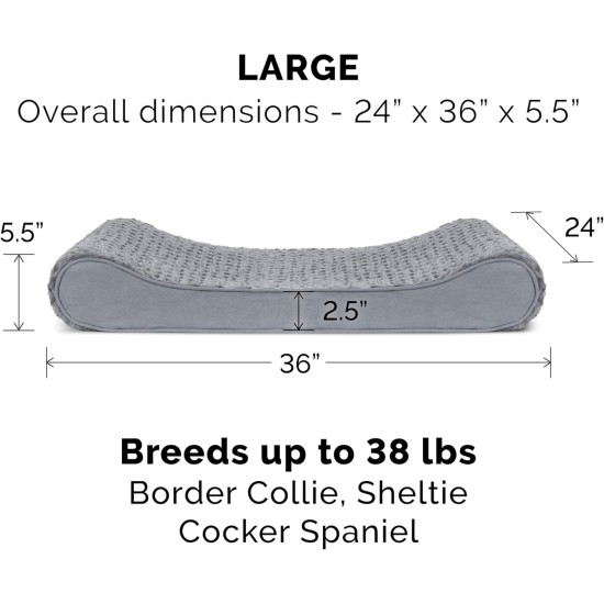 Furhaven Pet Dog Bed | Orthopedic Ultra Plush Luxe Lounger Pet Bed for Dogs & Cats, Gray, Large Furhaven Pet Dog Bed | Orthopedic Ultra Plush Luxe Lounger Pet Bed for Dogs & Cats, Gray, Large