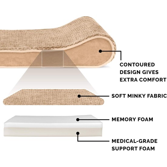 Furhaven Pet Dog Bed | Orthopedic Ultra Plush Luxe Lounger Pet Bed for Dogs & Cats, Gray, Large Furhaven Pet Dog Bed | Orthopedic Ultra Plush Luxe Lounger Pet Bed for Dogs & Cats, Gray, Large