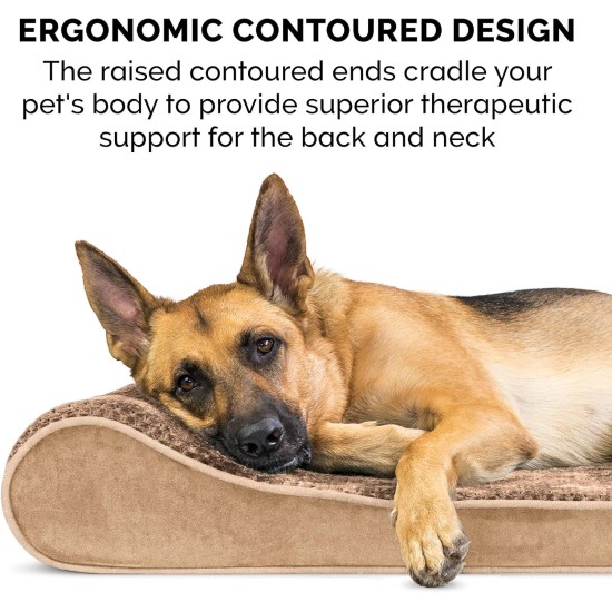 Furhaven Pet Dog Bed | Orthopedic Ultra Plush Luxe Lounger Pet Bed for Dogs & Cats, Gray, Large Furhaven Pet Dog Bed | Orthopedic Ultra Plush Luxe Lounger Pet Bed for Dogs & Cats, Gray, Large
