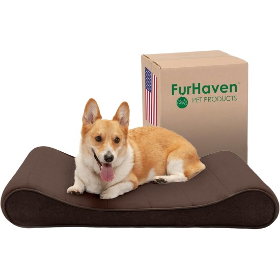 Furhaven Pet Dog Bed | Orthopedic Ultra Plush Luxe Lounger Pet Bed for Dogs & Cats, Gray, Large Furhaven Pet Dog Bed | Orthopedic Ultra Plush Luxe Lounger Pet Bed for Dogs & Cats, Gray, Large