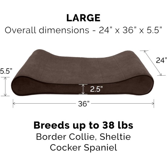 Furhaven Pet Dog Bed | Orthopedic Ultra Plush Luxe Lounger Pet Bed for Dogs & Cats, Gray, Large Furhaven Pet Dog Bed | Orthopedic Ultra Plush Luxe Lounger Pet Bed for Dogs & Cats, Gray, Large