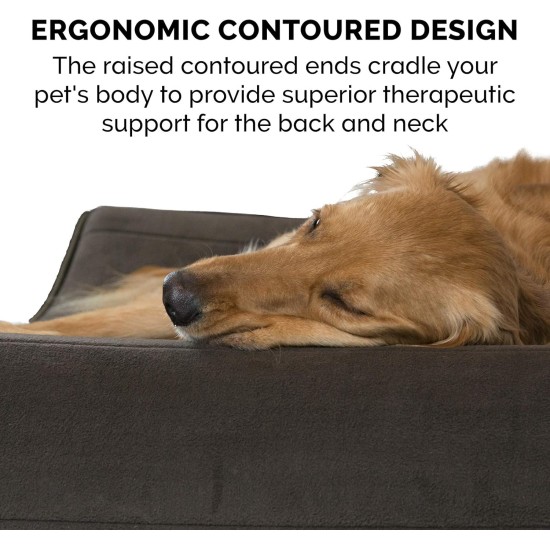 Furhaven Pet Dog Bed | Orthopedic Ultra Plush Luxe Lounger Pet Bed for Dogs & Cats, Gray, Large Furhaven Pet Dog Bed | Orthopedic Ultra Plush Luxe Lounger Pet Bed for Dogs & Cats, Gray, Large