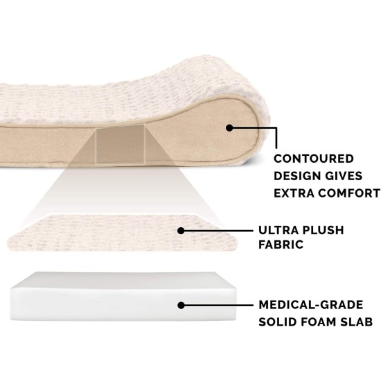 Furhaven Pet Dog Bed | Orthopedic Ultra Plush Luxe Lounger Pet Bed for Dogs & Cats, Gray, Large Furhaven Pet Dog Bed | Orthopedic Ultra Plush Luxe Lounger Pet Bed for Dogs & Cats, Gray, Large