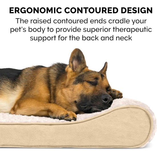 Furhaven Pet Dog Bed | Orthopedic Ultra Plush Luxe Lounger Pet Bed for Dogs & Cats, Gray, Large Furhaven Pet Dog Bed | Orthopedic Ultra Plush Luxe Lounger Pet Bed for Dogs & Cats, Gray, Large