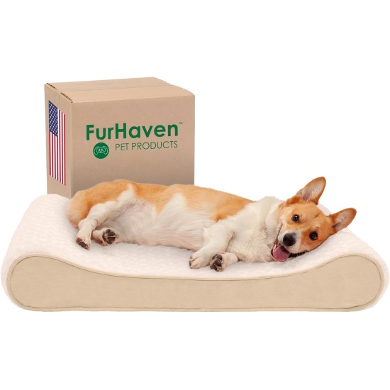 Furhaven Pet Dog Bed | Orthopedic Ultra Plush Luxe Lounger Pet Bed for Dogs & Cats, Gray, Large Furhaven Pet Dog Bed | Orthopedic Ultra Plush Luxe Lounger Pet Bed for Dogs & Cats, Gray, Large