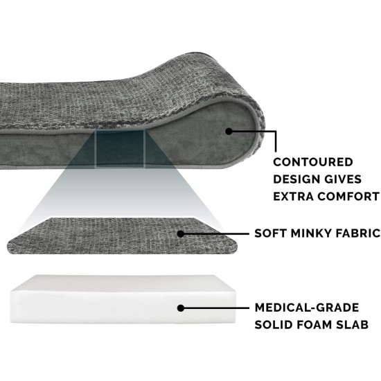 Furhaven Pet Dog Bed | Orthopedic Ultra Plush Luxe Lounger Pet Bed for Dogs & Cats, Gray, Large Furhaven Pet Dog Bed | Orthopedic Ultra Plush Luxe Lounger Pet Bed for Dogs & Cats, Gray, Large