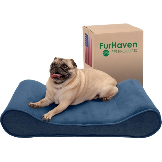 Furhaven Pet Dog Bed | Orthopedic Ultra Plush Luxe Lounger Pet Bed for Dogs & Cats, Gray, Large Furhaven Pet Dog Bed | Orthopedic Ultra Plush Luxe Lounger Pet Bed for Dogs & Cats, Gray, Large