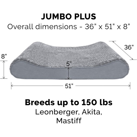 Furhaven Pet Dog Bed | Orthopedic Ultra Plush Luxe Lounger Pet Bed for Dogs & Cats, Gray, Large Furhaven Pet Dog Bed | Orthopedic Ultra Plush Luxe Lounger Pet Bed for Dogs & Cats, Gray, Large