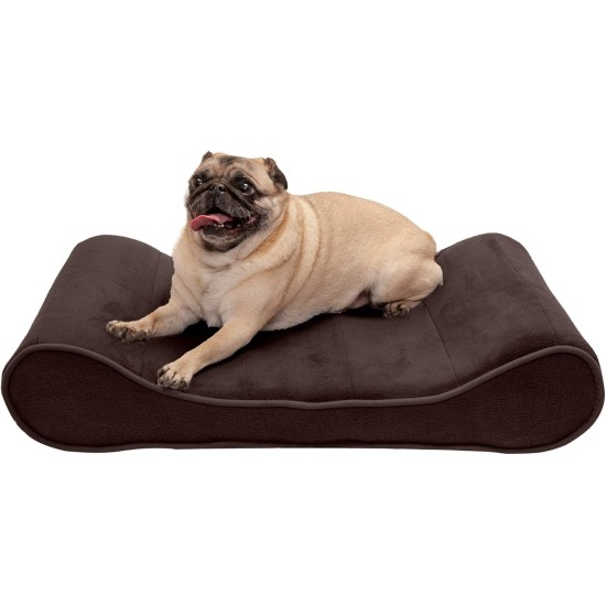 Furhaven Pet Dog Bed | Orthopedic Ultra Plush Luxe Lounger Pet Bed for Dogs & Cats, Gray, Large Furhaven Pet Dog Bed | Orthopedic Ultra Plush Luxe Lounger Pet Bed for Dogs & Cats, Gray, Large