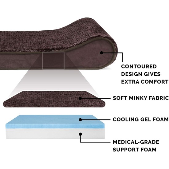 Furhaven Pet Dog Bed | Orthopedic Ultra Plush Luxe Lounger Pet Bed for Dogs & Cats, Gray, Large Furhaven Pet Dog Bed | Orthopedic Ultra Plush Luxe Lounger Pet Bed for Dogs & Cats, Gray, Large