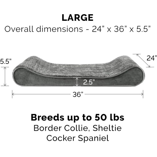 Furhaven Pet Dog Bed | Orthopedic Ultra Plush Luxe Lounger Pet Bed for Dogs & Cats, Gray, Large Furhaven Pet Dog Bed | Orthopedic Ultra Plush Luxe Lounger Pet Bed for Dogs & Cats, Gray, Large