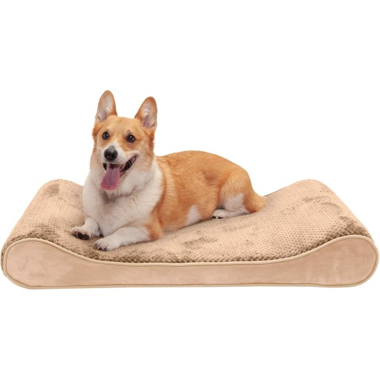 Furhaven Pet Dog Bed | Orthopedic Ultra Plush Luxe Lounger Pet Bed for Dogs & Cats, Gray, Large Furhaven Pet Dog Bed | Orthopedic Ultra Plush Luxe Lounger Pet Bed for Dogs & Cats, Gray, Large