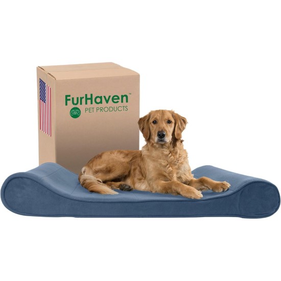 Furhaven Pet Dog Bed | Orthopedic Ultra Plush Luxe Lounger Pet Bed for Dogs & Cats, Gray, Large Furhaven Pet Dog Bed | Orthopedic Ultra Plush Luxe Lounger Pet Bed for Dogs & Cats, Gray, Large