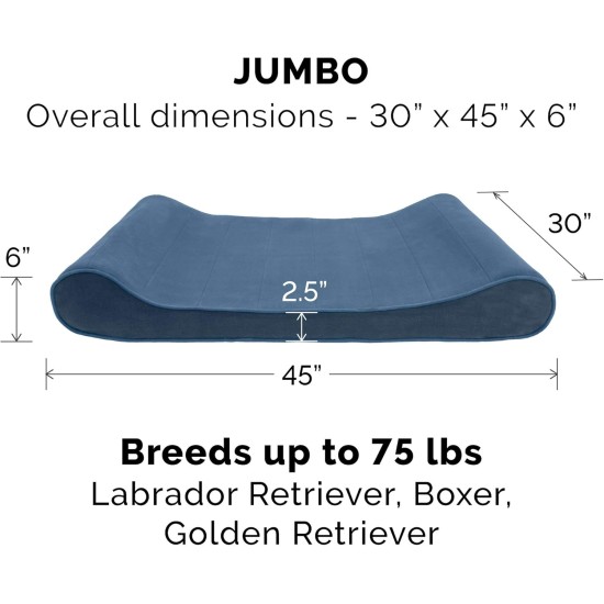 Furhaven Pet Dog Bed | Orthopedic Ultra Plush Luxe Lounger Pet Bed for Dogs & Cats, Gray, Large Furhaven Pet Dog Bed | Orthopedic Ultra Plush Luxe Lounger Pet Bed for Dogs & Cats, Gray, Large