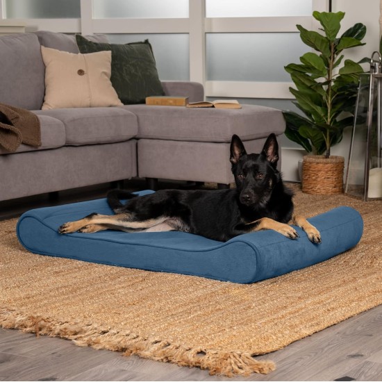 Furhaven Pet Dog Bed | Orthopedic Ultra Plush Luxe Lounger Pet Bed for Dogs & Cats, Gray, Large Furhaven Pet Dog Bed | Orthopedic Ultra Plush Luxe Lounger Pet Bed for Dogs & Cats, Gray, Large