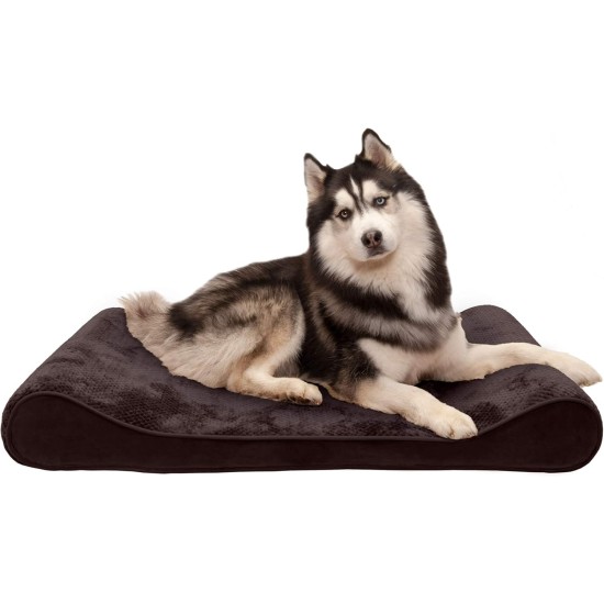 Furhaven Pet Dog Bed | Orthopedic Ultra Plush Luxe Lounger Pet Bed for Dogs & Cats, Gray, Large Furhaven Pet Dog Bed | Orthopedic Ultra Plush Luxe Lounger Pet Bed for Dogs & Cats, Gray, Large