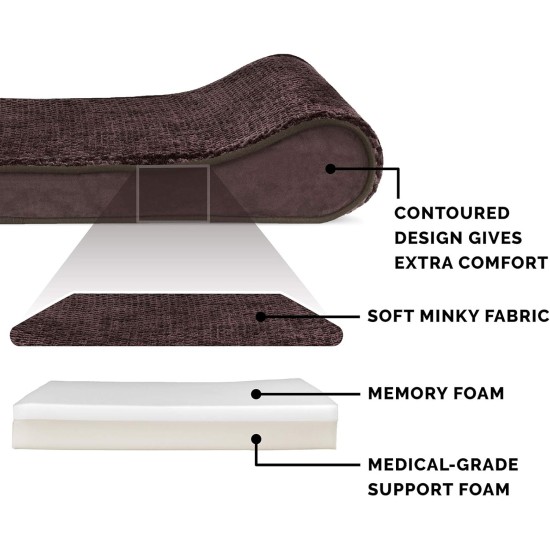 Furhaven Pet Dog Bed | Orthopedic Ultra Plush Luxe Lounger Pet Bed for Dogs & Cats, Gray, Large Furhaven Pet Dog Bed | Orthopedic Ultra Plush Luxe Lounger Pet Bed for Dogs & Cats, Gray, Large