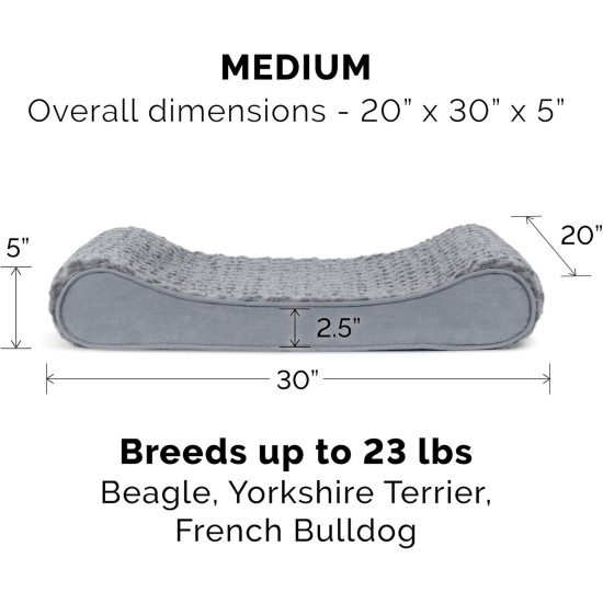 Furhaven Pet Dog Bed | Orthopedic Ultra Plush Luxe Lounger Pet Bed for Dogs & Cats, Gray, Large Furhaven Pet Dog Bed | Orthopedic Ultra Plush Luxe Lounger Pet Bed for Dogs & Cats, Gray, Large