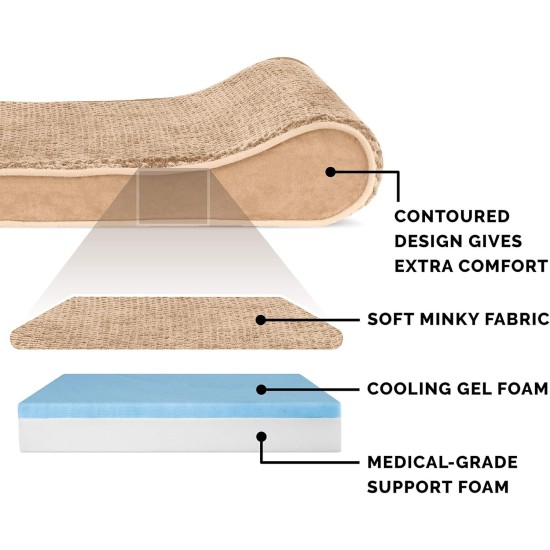Furhaven Pet Dog Bed | Orthopedic Ultra Plush Luxe Lounger Pet Bed for Dogs & Cats, Gray, Large Furhaven Pet Dog Bed | Orthopedic Ultra Plush Luxe Lounger Pet Bed for Dogs & Cats, Gray, Large