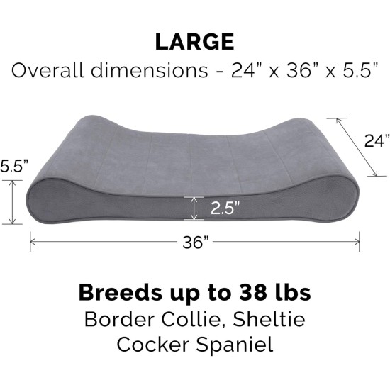 Furhaven Pet Dog Bed | Orthopedic Ultra Plush Luxe Lounger Pet Bed for Dogs & Cats, Gray, Large Furhaven Pet Dog Bed | Orthopedic Ultra Plush Luxe Lounger Pet Bed for Dogs & Cats, Gray, Large