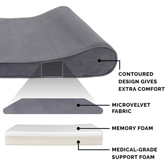 Furhaven Pet Dog Bed | Orthopedic Ultra Plush Luxe Lounger Pet Bed for Dogs & Cats, Gray, Large Furhaven Pet Dog Bed | Orthopedic Ultra Plush Luxe Lounger Pet Bed for Dogs & Cats, Gray, Large