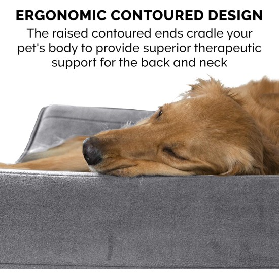 Furhaven Pet Dog Bed | Orthopedic Ultra Plush Luxe Lounger Pet Bed for Dogs & Cats, Gray, Large Furhaven Pet Dog Bed | Orthopedic Ultra Plush Luxe Lounger Pet Bed for Dogs & Cats, Gray, Large