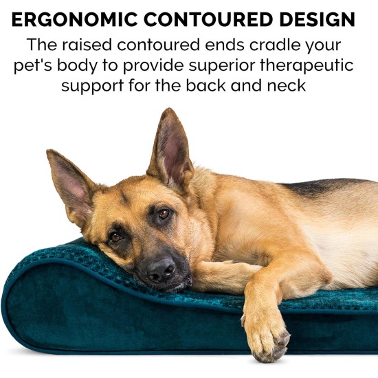 Furhaven Pet Dog Bed | Orthopedic Ultra Plush Luxe Lounger Pet Bed for Dogs & Cats, Gray, Large Furhaven Pet Dog Bed | Orthopedic Ultra Plush Luxe Lounger Pet Bed for Dogs & Cats, Gray, Large