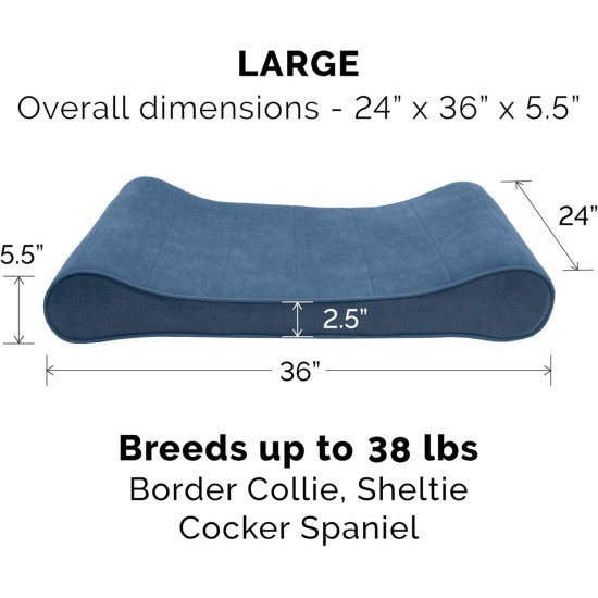 Furhaven Pet Dog Bed | Orthopedic Ultra Plush Luxe Lounger Pet Bed for Dogs & Cats, Gray, Large Furhaven Pet Dog Bed | Orthopedic Ultra Plush Luxe Lounger Pet Bed for Dogs & Cats, Gray, Large