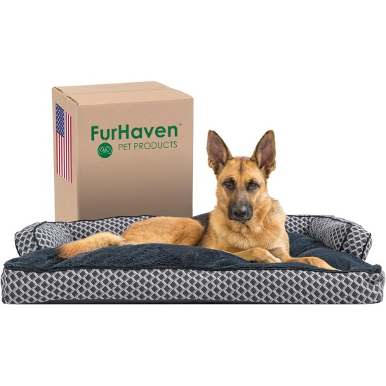 Furhaven Pet Dog Bed | Quilted Pillow Sofa-Style Couch Pet Bed for Dogs & Cats, Warm Brown, Jumbo Furhaven Pet Dog Bed | Quilted Pillow Sofa-Style Couch Pet Bed for Dogs & Cats, Warm Brown, Jumbo