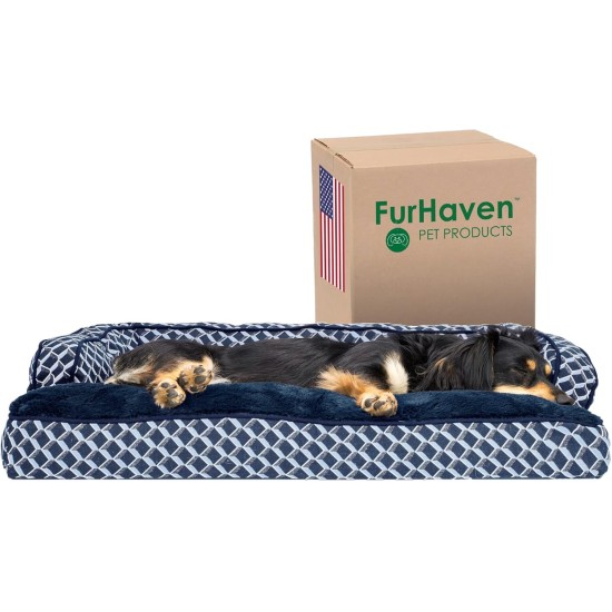 Furhaven Pet Dog Bed | Quilted Pillow Sofa-Style Couch Pet Bed for Dogs & Cats, Warm Brown, Jumbo Furhaven Pet Dog Bed | Quilted Pillow Sofa-Style Couch Pet Bed for Dogs & Cats, Warm Brown, Jumbo