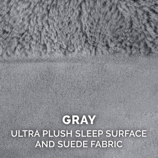 Furhaven Pet Dog Bed, Ultra Plush Faux Fur & Suede Traditional Sofa-Style Living Room Couch Pet Bed Replacement Cover for Dogs & Cats, Grey, Medium Furhaven Pet Dog Bed, Ultra Plush Faux Fur & Suede Traditional Sofa-Style Living Room Couch Pet Bed Replacement Cover for Dogs & Cats, Grey, Medium