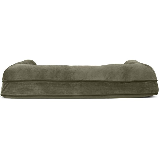 Furhaven Pet Faux Fleece & Chenille Soft Woven Cooling Gel Top Sofa Pet Bed, Jumbo, Cream Furhaven Pet Faux Fleece & Chenille Soft Woven Cooling Gel Top Sofa Pet Bed, Jumbo, Cream