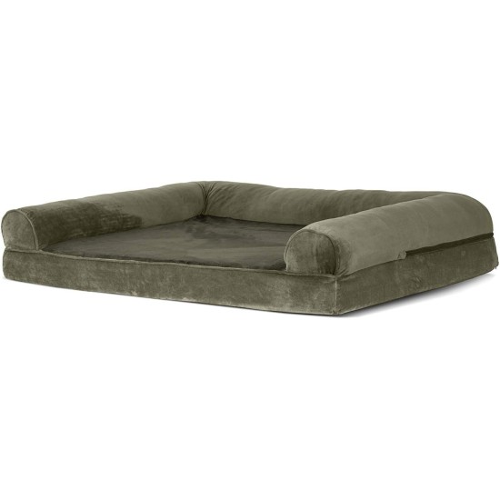 Furhaven Pet Faux Fleece & Chenille Soft Woven Cooling Gel Top Sofa Pet Bed, Jumbo, Cream Furhaven Pet Faux Fleece & Chenille Soft Woven Cooling Gel Top Sofa Pet Bed, Jumbo, Cream