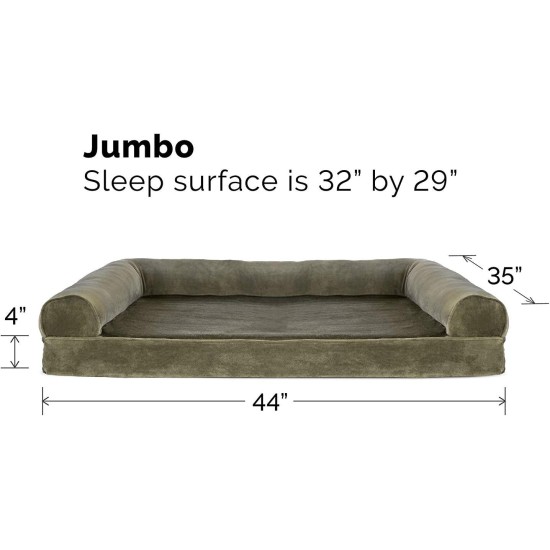 Furhaven Pet Faux Fleece & Chenille Soft Woven Cooling Gel Top Sofa Pet Bed, Jumbo, Cream Furhaven Pet Faux Fleece & Chenille Soft Woven Cooling Gel Top Sofa Pet Bed, Jumbo, Cream