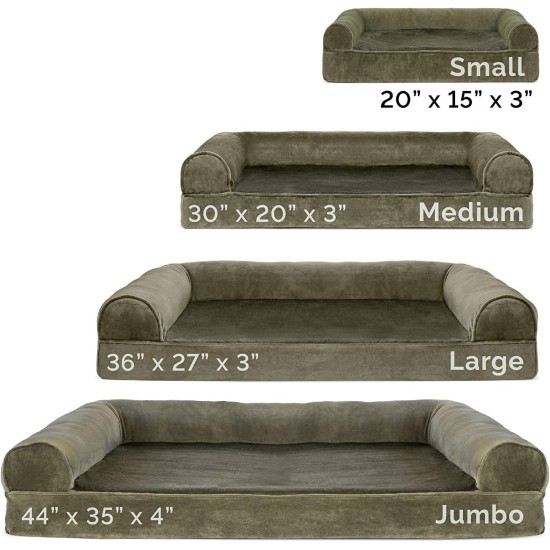 Furhaven Pet Faux Fleece & Chenille Soft Woven Cooling Gel Top Sofa Pet Bed, Jumbo, Cream Furhaven Pet Faux Fleece & Chenille Soft Woven Cooling Gel Top Sofa Pet Bed, Jumbo, Cream