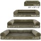 Furhaven Pet Faux Fleece & Chenille Soft Woven Cooling Gel Top Sofa Pet Bed, Jumbo, Cream Furhaven Pet Faux Fleece & Chenille Soft Woven Cooling Gel Top Sofa Pet Bed, Jumbo, Cream