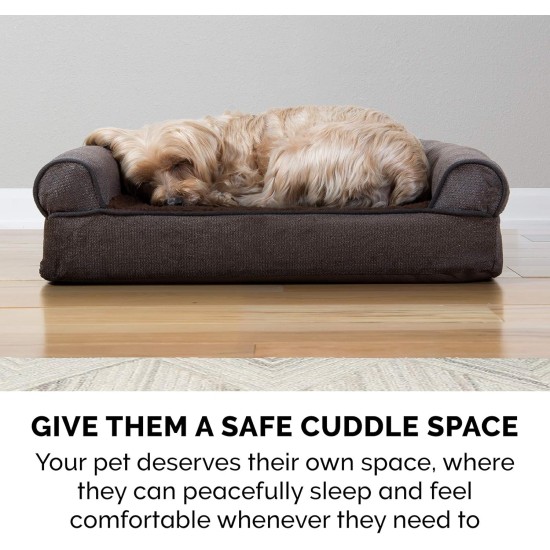 Furhaven Pet Faux Fleece & Chenille Soft Woven Cooling Gel Top Sofa Pet Bed, Jumbo, Cream Furhaven Pet Faux Fleece & Chenille Soft Woven Cooling Gel Top Sofa Pet Bed, Jumbo, Cream